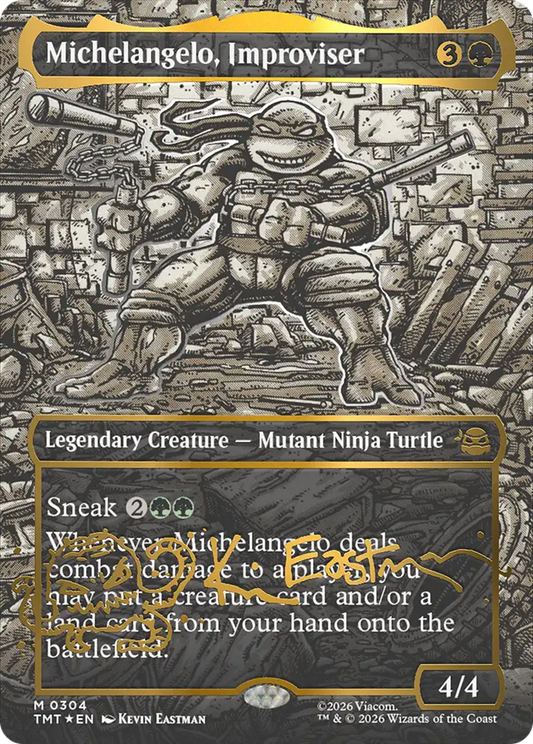 Michelangelo, Improviser (0304) (Borderless) (TMT) - Gold-Stamped Signature