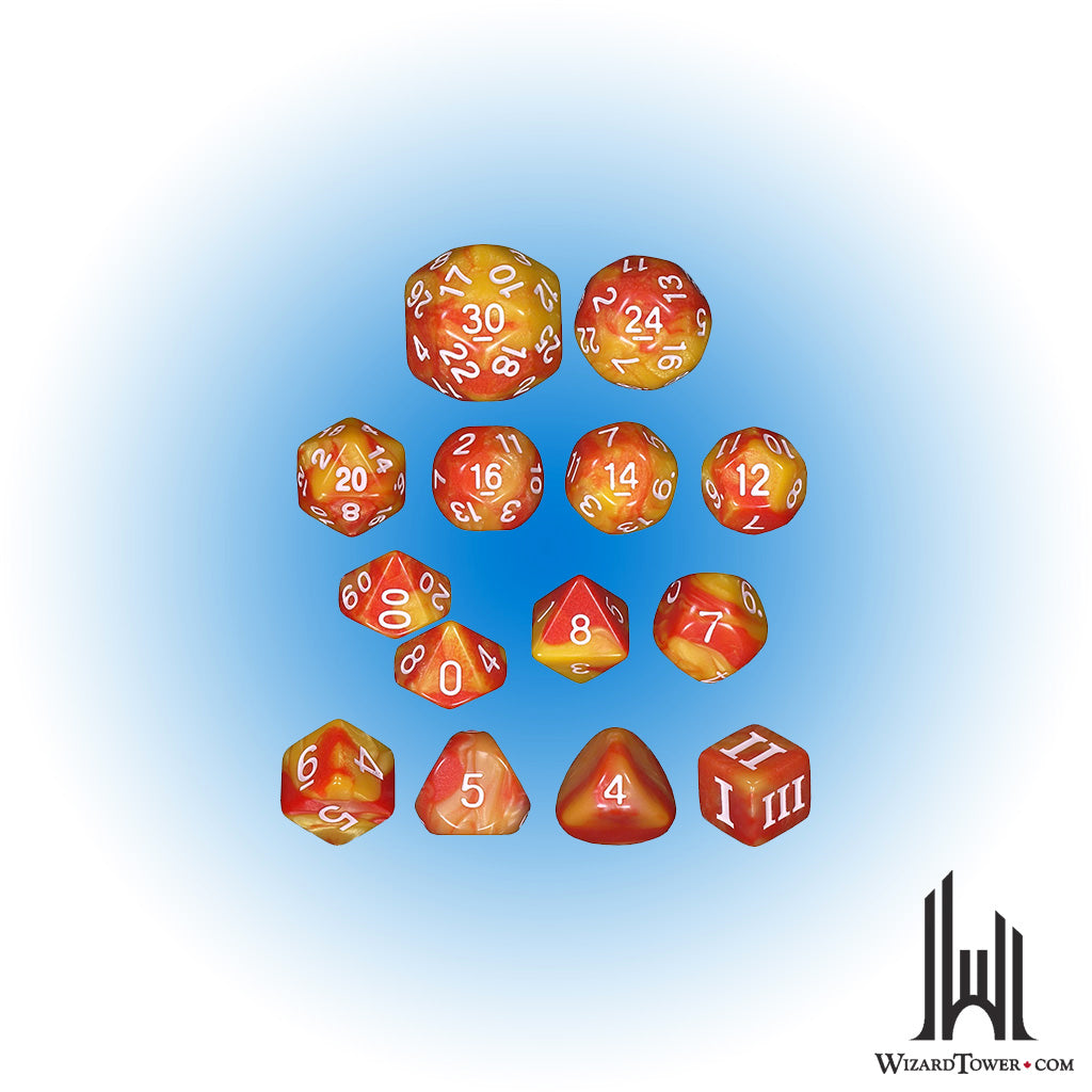 Dice Set - Flame Arrows 14ct