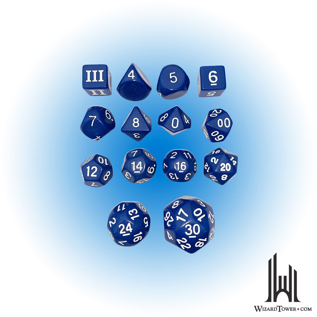 Dice Set - Opaque Indigo 14ct