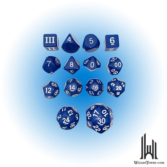 Dice Set - Opaque Indigo 14ct