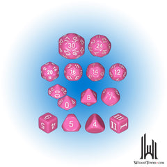Dice Set - Opaque Pink 14ct