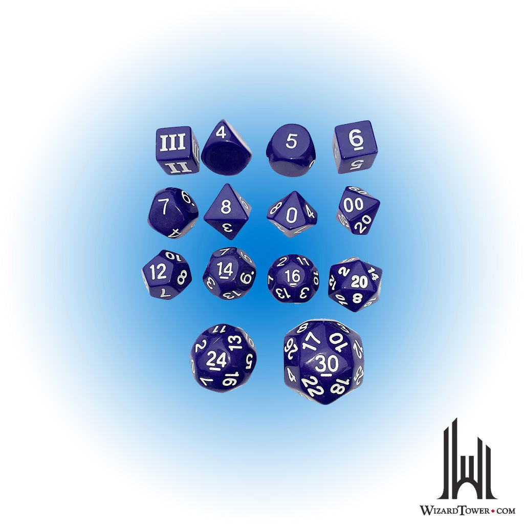 Dice Set - Opaque Purple 14ct