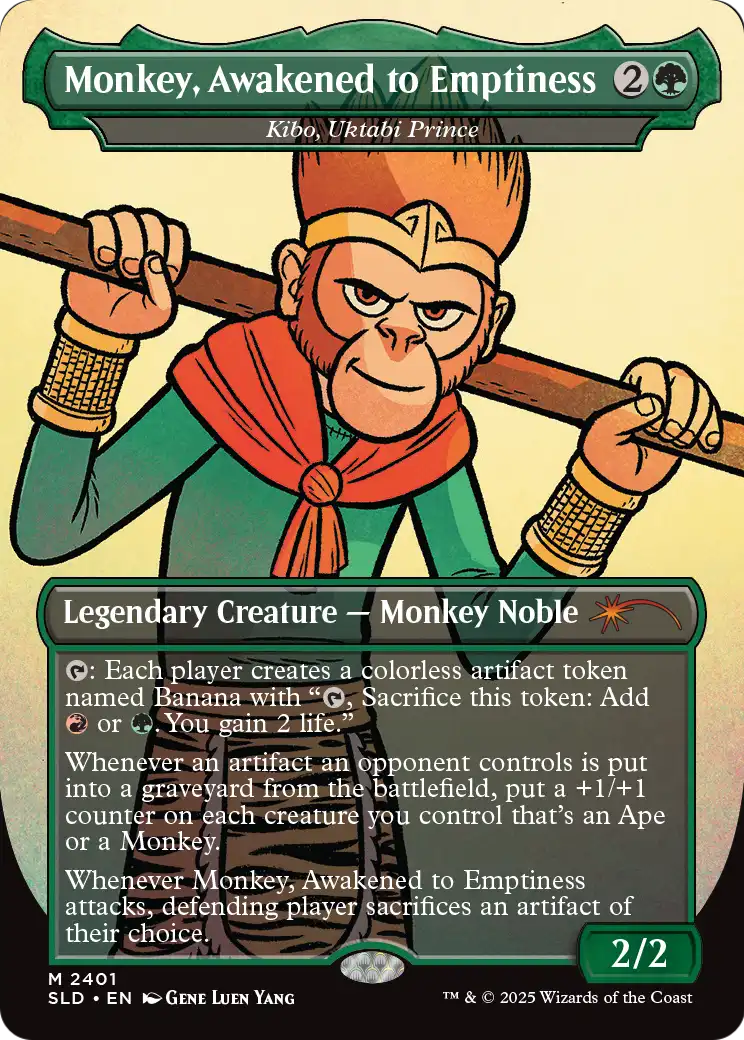 Monkey, Awakened to Emptiness [Kibo, Uktabi Prince] (2401) (Borderless) (SLD) - Foil