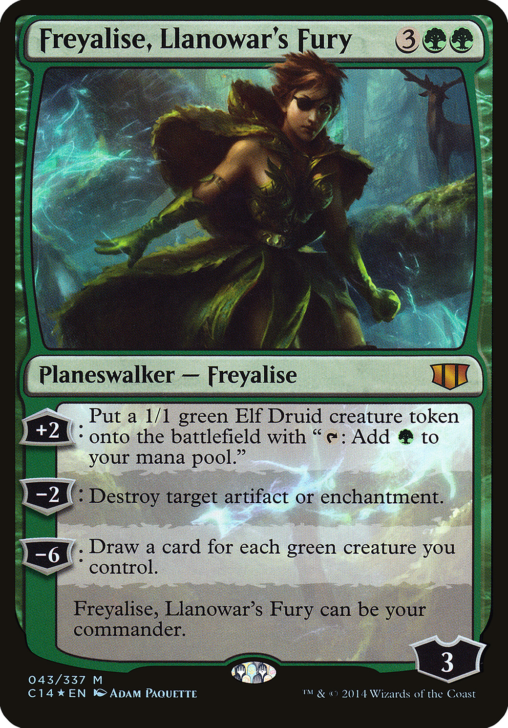 Freyalise, Llanowar's Fury (Oversized) (OC14) - Foil