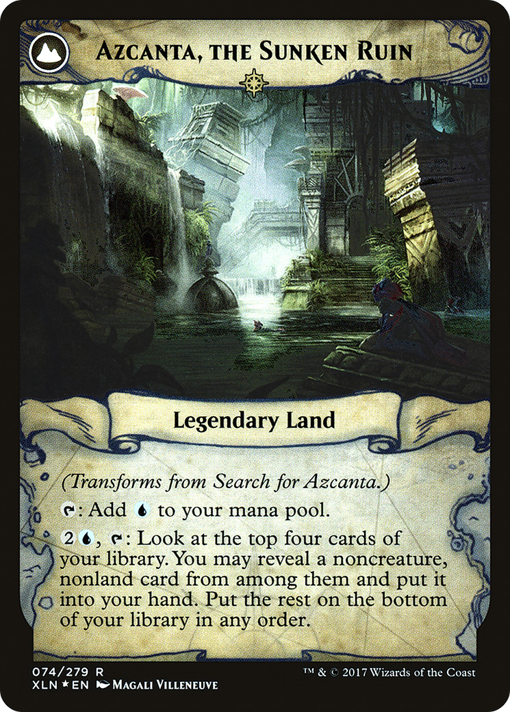 Search for Azcanta // Azcanta, the Sunken Ruin (074) (Prerelease) (PXLN) - Foil