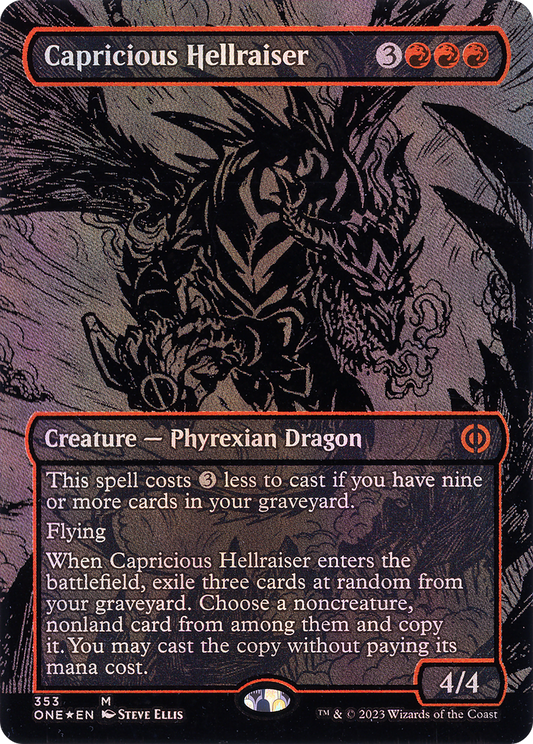 Capricious Hellraiser (353) (Borderless) - Oil Slick Raised Foil