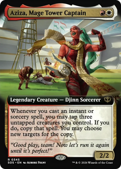 Aziza, Mage Tower Captain (0345) (Extended Art) (SOS)