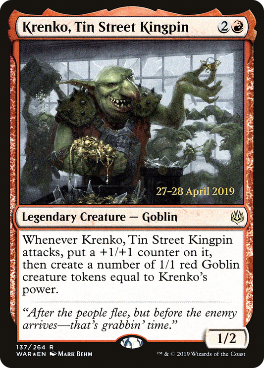 Krenko, Tin Street Kingpin (137) (Prerelease) - Foil