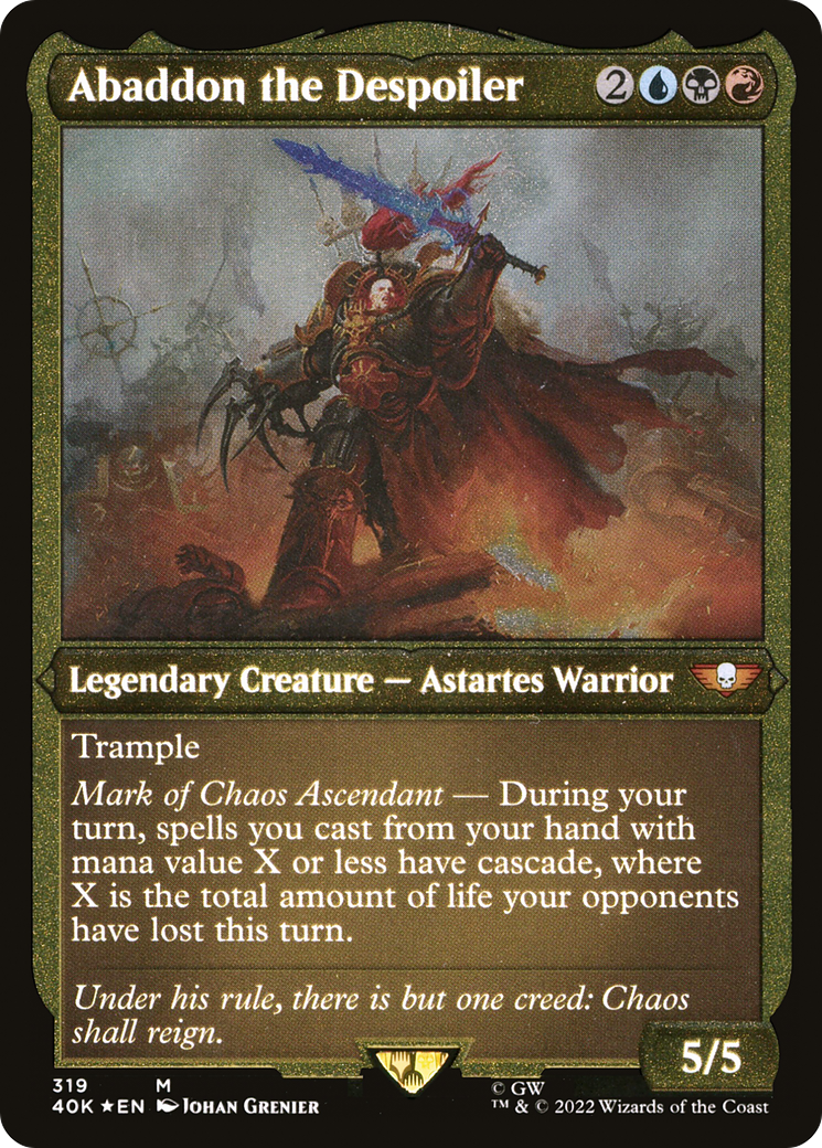 Abaddon the Despoiler (319) (Display Commander) (Thick Stock) - Foil Etched