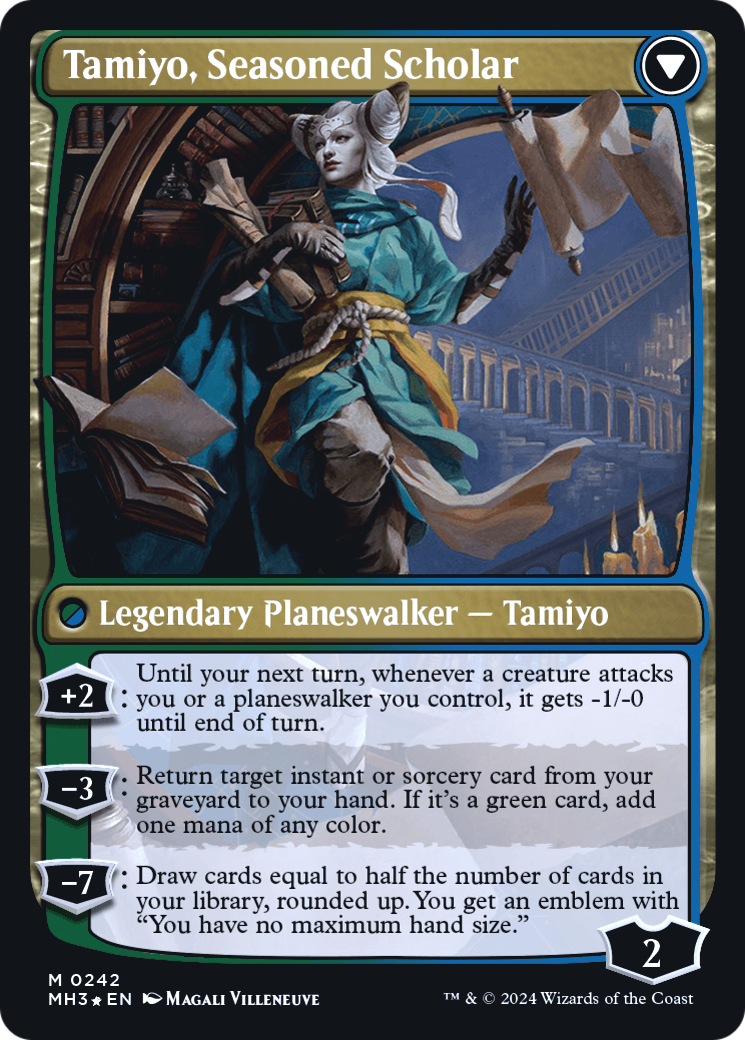 Tamiyo, Inquisitive Student // Tamiyo, Seasoned Scholar (0242) (Prerelease) (PMH3) - Foil