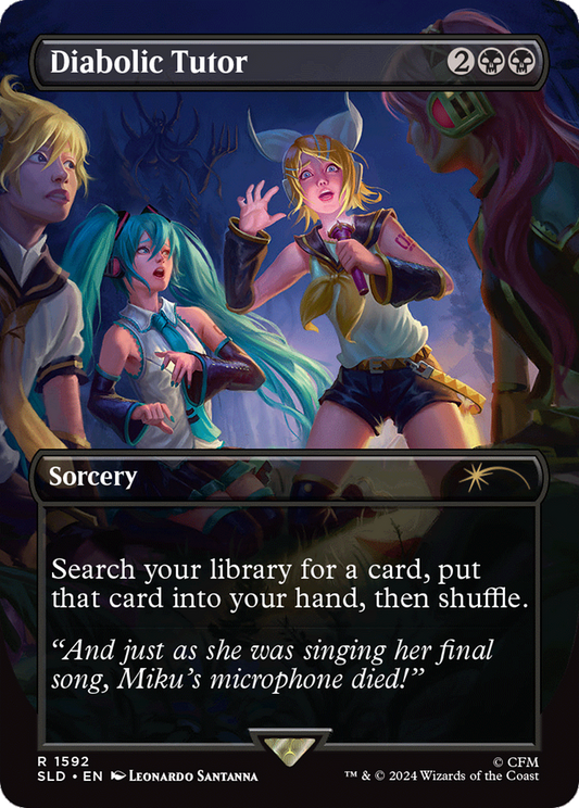 Diabolic Tutor (1592) (Borderless) - Rainbow Foil
