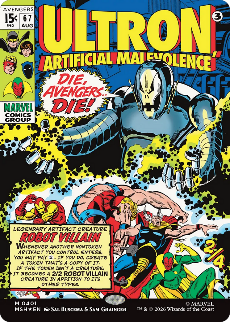Ultron, Artificial Malevolence (0401) (Borderless) (MSH) - Foil