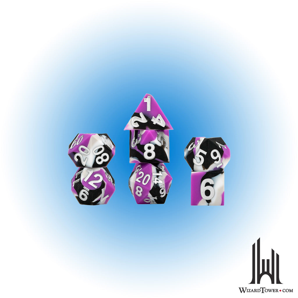 Dice Set - Silicone Pride Asexual 7ct