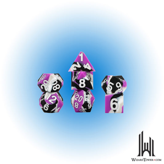 Dice Set - Silicone Pride Asexual 7ct