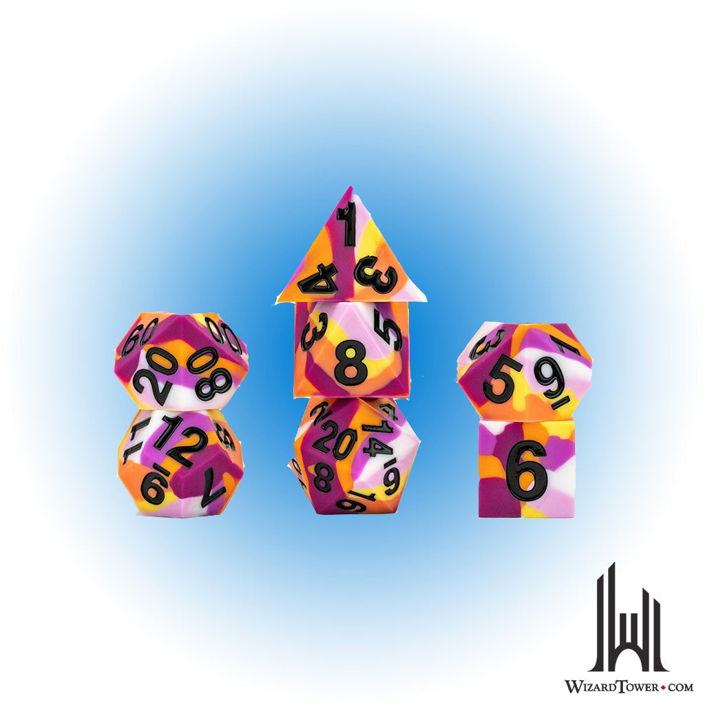 Dice Set - Silicone Pride Lesbian 7ct
