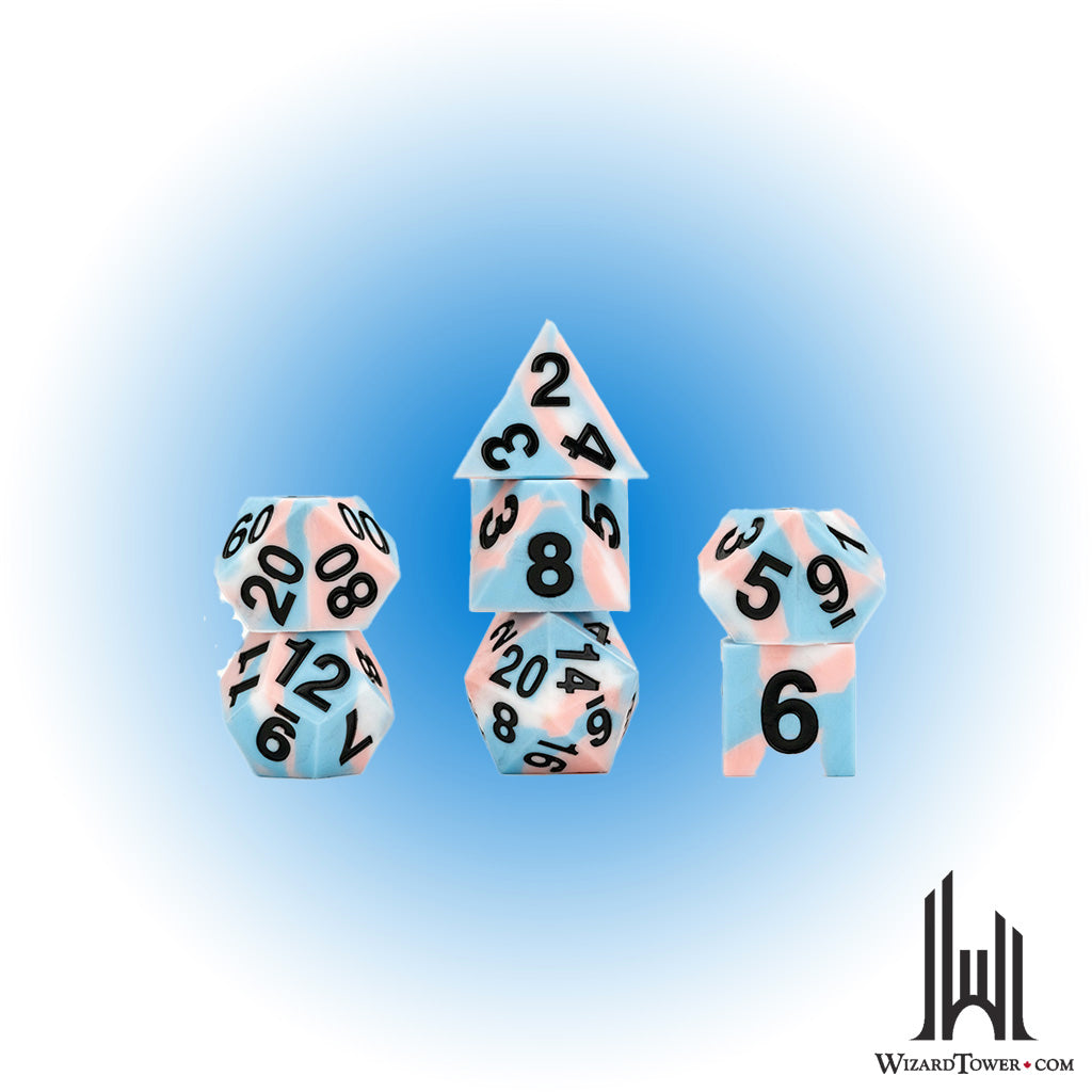 Dice Set - Silicone Pride Transgender 7ct
