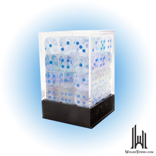 Dice Set - Borealis Icicle / Light Blue Luminary 12mm d6 36ct