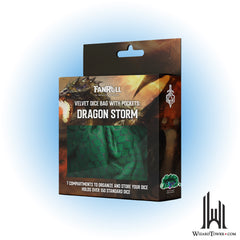 Dice Bag - Velvet Dragonstorm Green with Pockets