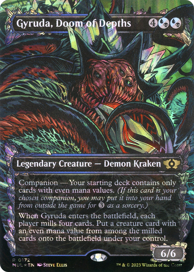 Gyruda, Doom of Depths (0172) (Borderless) (Showcase) - Halo Foil
