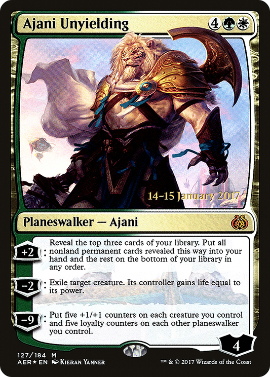 Ajani Unyielding (127) (Prerelease) - Foil