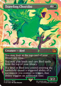 Traveling Chocobo (0551d) (Borderless) (Green) - Neon Ink