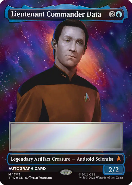 Lieutenant Commander Data (1703) (Borderless) (Signed) (TRK) - Foil