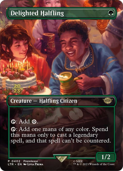 Delighted Halfling (0402) (Prerelease) (Date-Stamped) - Foil