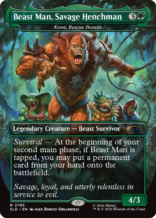 Beast Man, Savage Henchman [Kona, Rescue Beastie] (2785) (Borderless) (SLD)