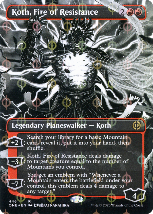Koth, Fire of Resistance (446) (Borderless) - Compleat Foil