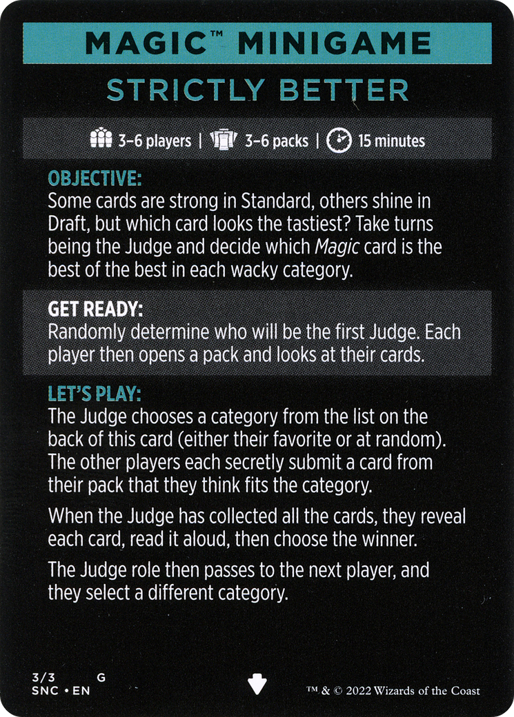 Magic Minigame: Strictly Better (MSNC)