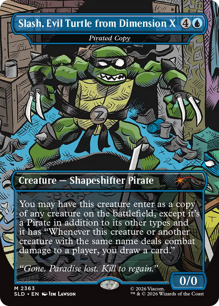 Slash, Evil Turtle from Dimension X [Pirated Copy] (2363) (Borderless) (SLD)