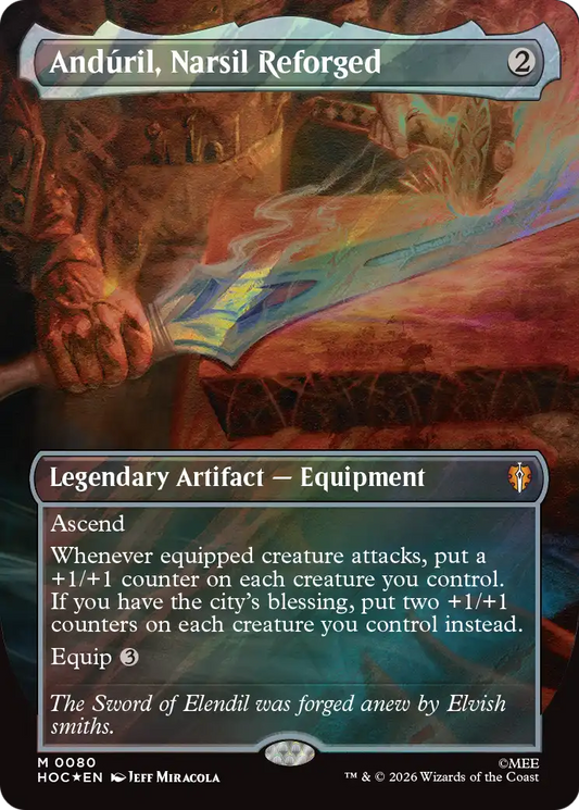 Andúril, Narsil Reforged (0080) (Borderless) (HOC) - Surge Foil