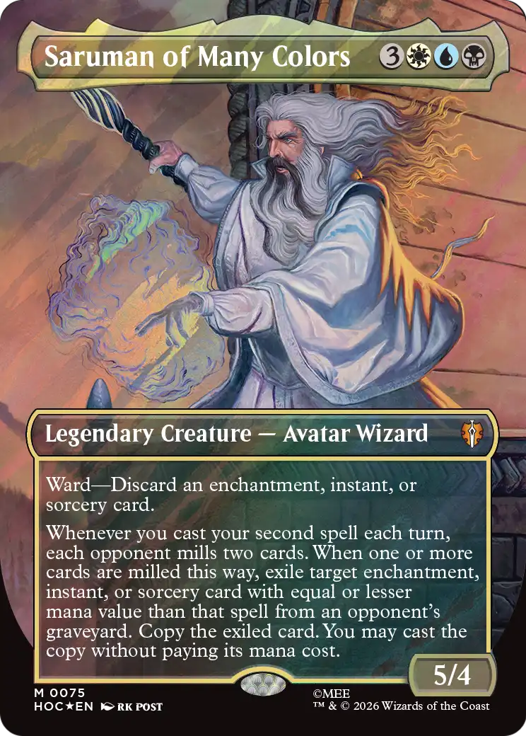Saruman of Many Colors (0075) (Borderless) (HOC) - Surge Foil