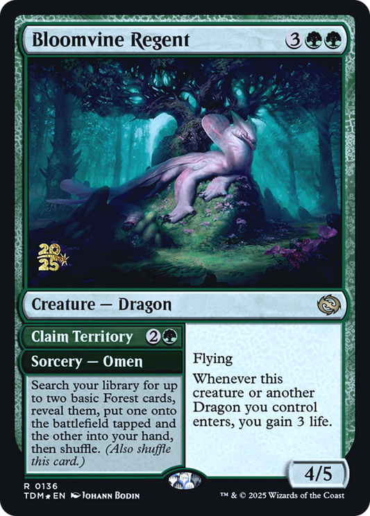 Bloomvine Regent // Claim Territory (0136) (Prerelease) (PTDM) - Foil