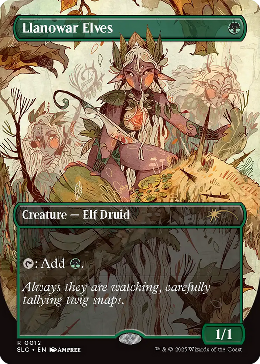 Llanowar Elves (0012) (Borderless) - Foil slc