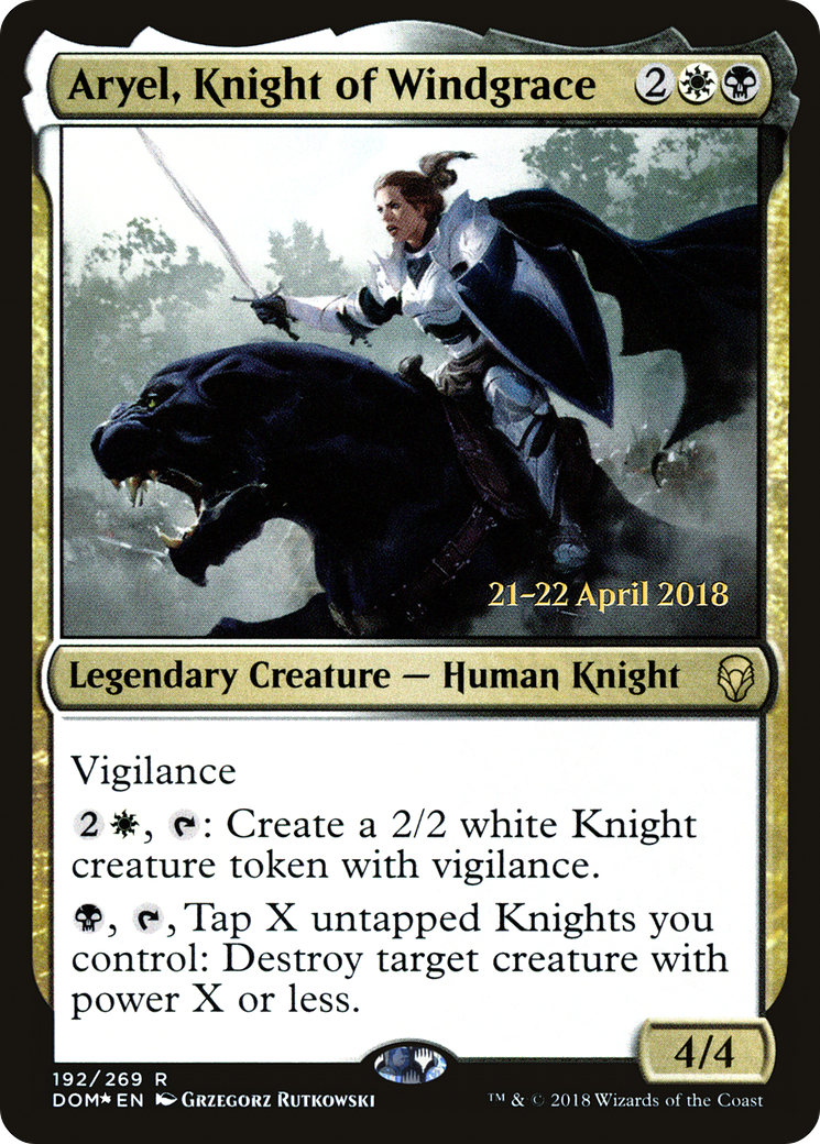 Aryel, Knight of Windgrace (192) (Prerelease) - Foil