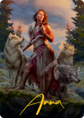 Arlinn, the Pack's Hope (1/81) Art Card (AMID) - Gold-Stamped Signature