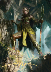 Nissa of Shadowed Boughs (5/81) Art Card (AZNR) - Gold-Stamped Signature