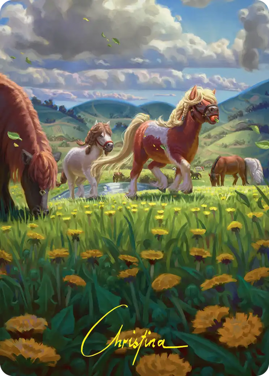 Troop of Ponies (01/54) Art Card (HOB) - Gold-Stamped Signature