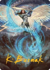 Elspeth, Storm Slayer (49/54) Art Card (ATDM) - Gold-Stamped Signature