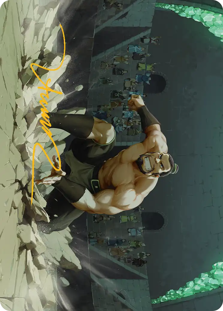 The Boulder, Ready to Rumble (13/54) Art Card - Gold-Stamped Signature tla