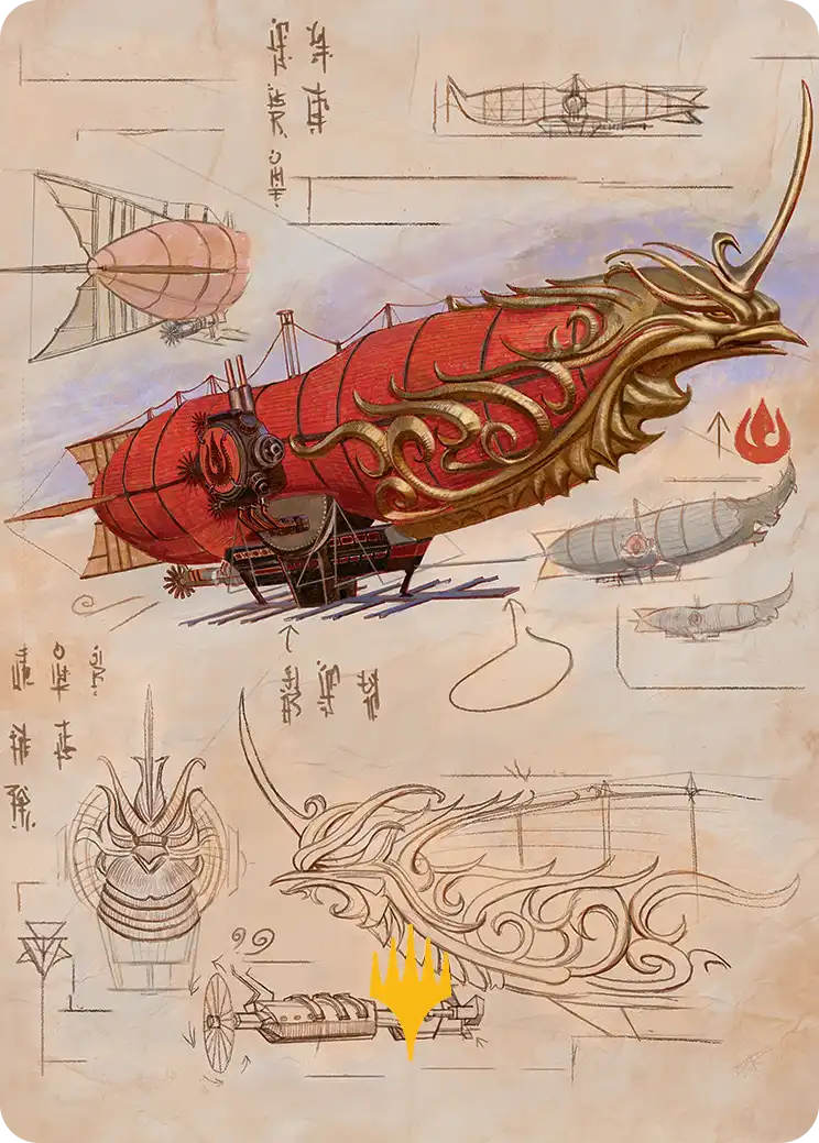 Phoenix Fleet Airship (35/54) Art Card - Gold-Stamped Signature tla