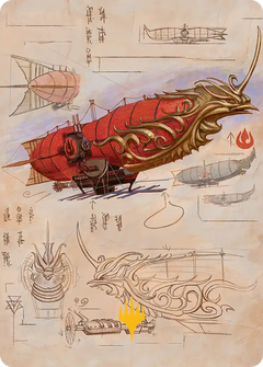 Phoenix Fleet Airship (35/54) Art Card - Gold-Stamped Signature tla