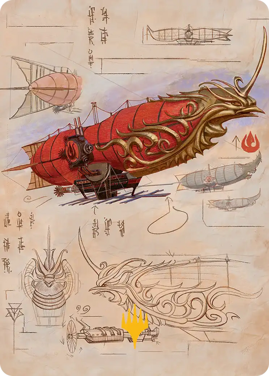 Phoenix Fleet Airship (35/54) Art Card - Gold-Stamped Signature tla