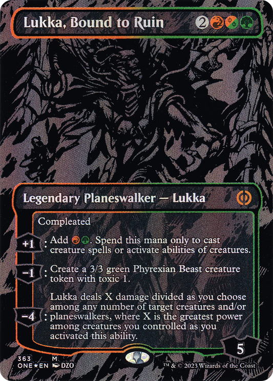Lukka, Bound to Ruin (363) (Borderless) - Oil Slick Raised Foil