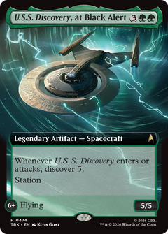 U.S.S. Discovery, at Black Alert (0474) (Extended Art) (TRK) - Foil