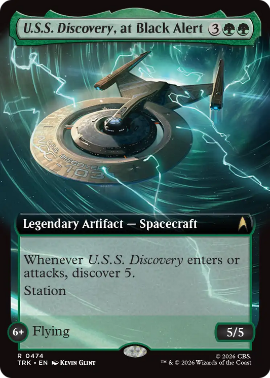 U.S.S. Discovery, at Black Alert (0474) (Extended Art) (TRK) - Foil