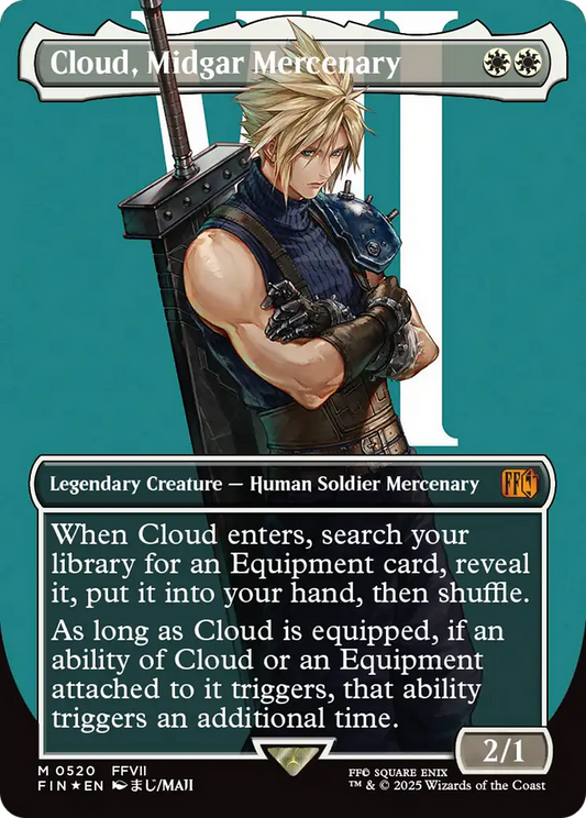 Cloud, Midgar Mercenary (0520) (Borderless) - Surge Foil