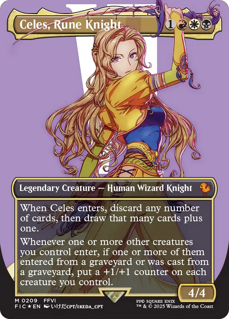 Celes, Rune Knight (0209) (Borderless) - Surge Foil