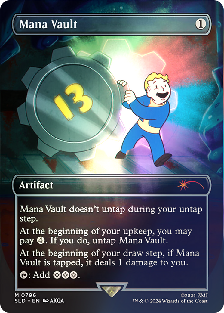 Mana Vault (0796) (Borderless) - Rainbow Foil
